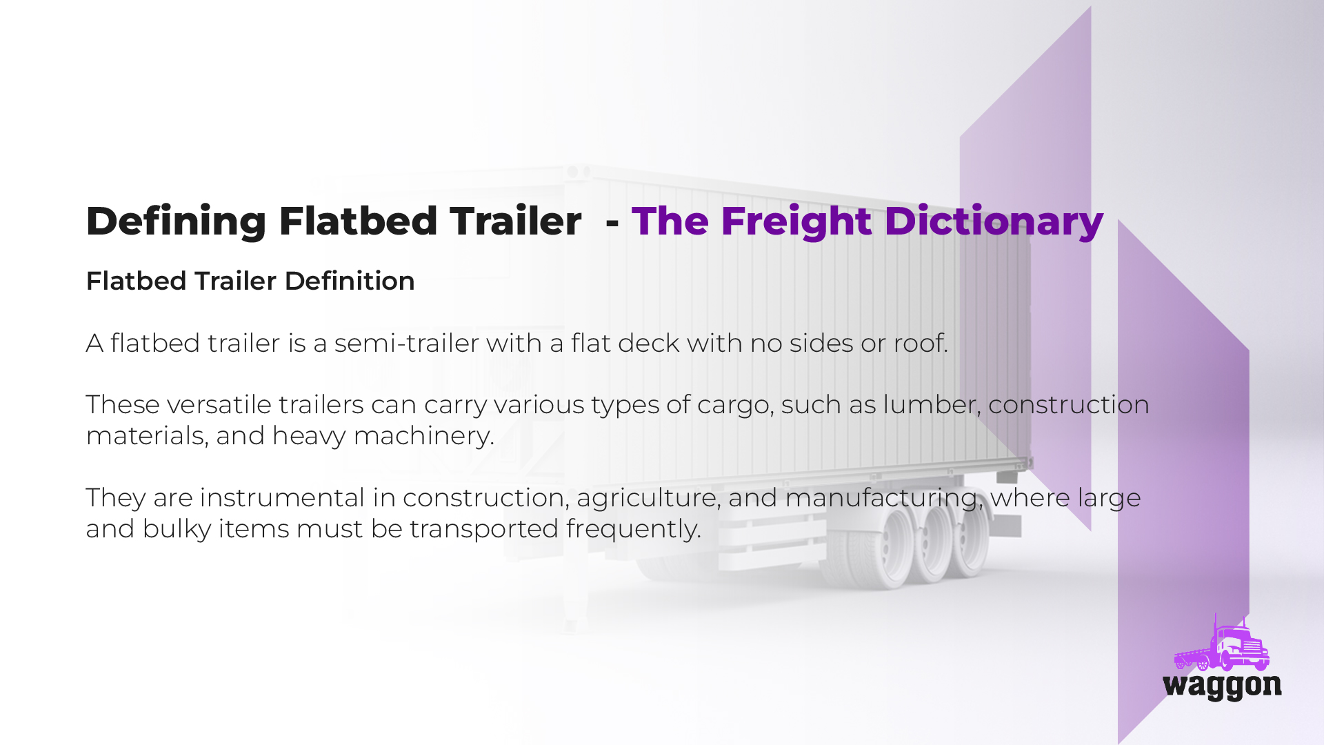 Flatbed Trailer - The Waggon Freight Dictionary2